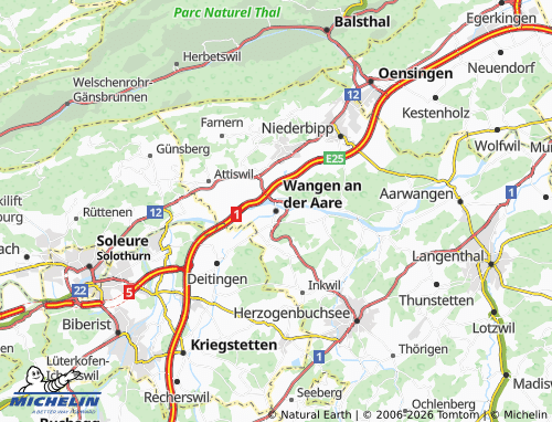 MICHELIN-Landkarte Wangen an der Aare - ViaMichelin