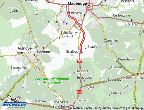 MICHELIN Éclaibes map - ViaMichelin
