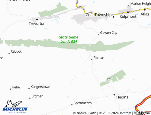 Mappa MICHELIN Upper Mahanoy - ViaMichelin