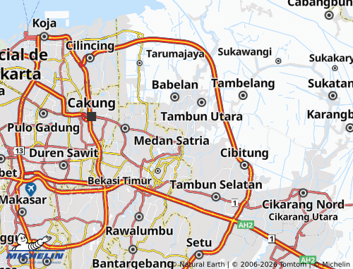 MICHELIN Teluk Pucung map - ViaMichelin