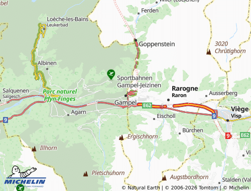 Mapa MICHELIN Gampel - ViaMichelin