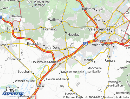 Carte MICHELIN Denain - ViaMichelin