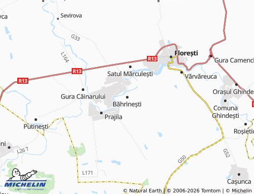 MICHELIN Băhrinești map - ViaMichelin