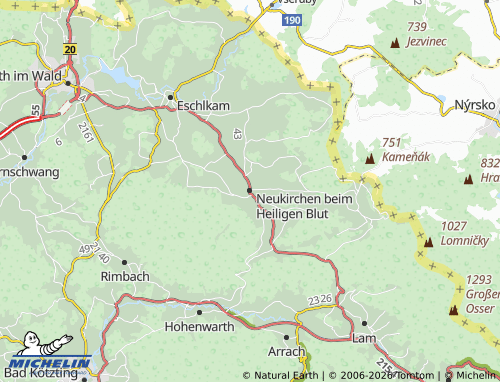MICHELIN Neukirchen beim Heiligen Blut map - ViaMichelin