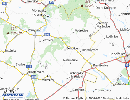 Mappa MICHELIN Bohutice - ViaMichelin