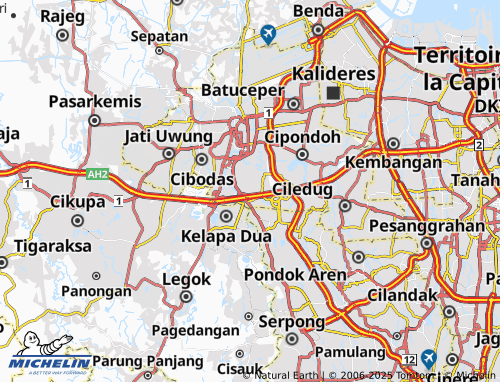 MICHELIN Panunggangan Utara map - ViaMichelin