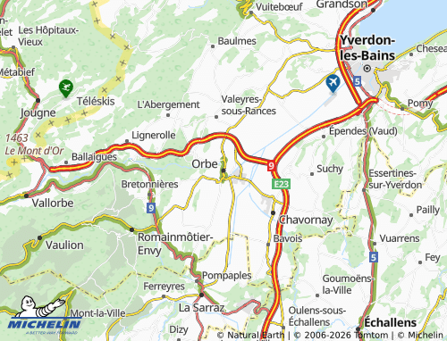 MICHELIN Orbe map - ViaMichelin