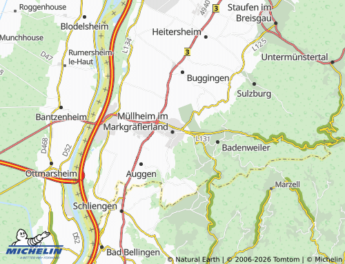 Carte MICHELIN Müllheim im Markgräflerland - ViaMichelin