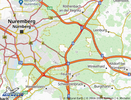 MICHELIN Nürnberg-Fischbach map - ViaMichelin