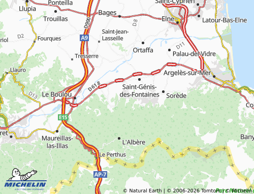 Carte MICHELIN Villelongue-dels-Monts - ViaMichelin