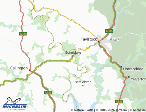MICHELIN Gunnislake map - ViaMichelin