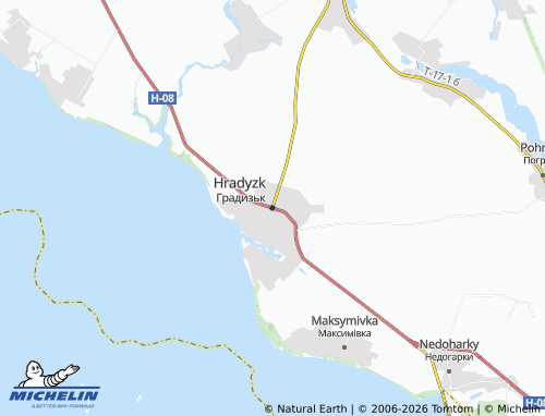 MICHELIN Hradyzk map - ViaMichelin