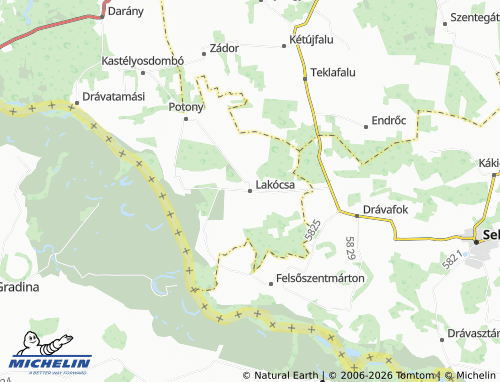 Mapa MICHELIN Lakócsa - ViaMichelin