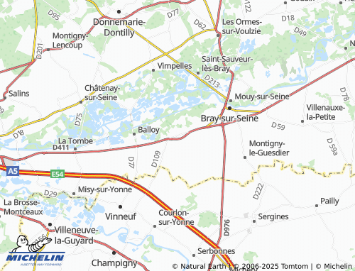 MICHELIN-Landkarte Bazoches-lès-Bray - ViaMichelin