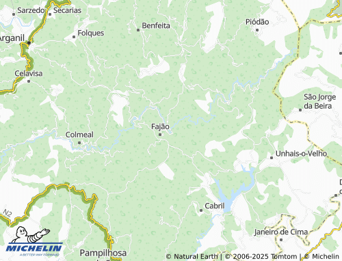 Mapa MICHELIN Ponte de Fajão - ViaMichelin