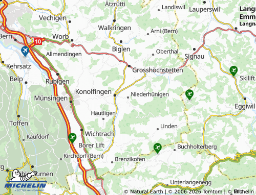 MICHELIN-Landkarte Niederhünigen - ViaMichelin