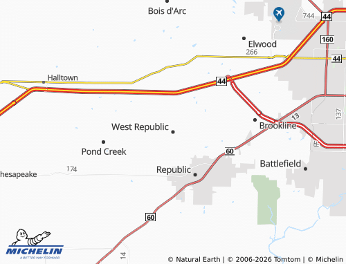 Mappa MICHELIN West Republic - ViaMichelin