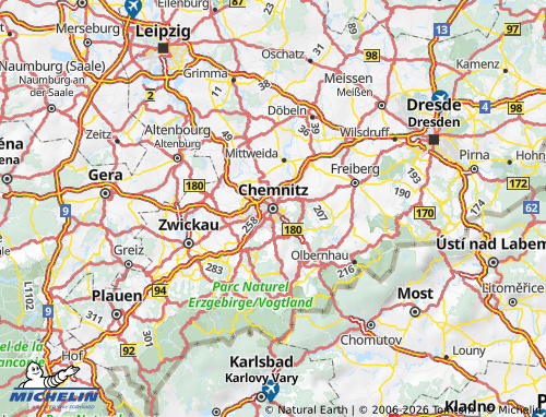 Mappa MICHELIN Chemnitz - ViaMichelin