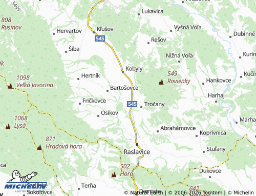 MICHELIN-Landkarte Janovce - ViaMichelin