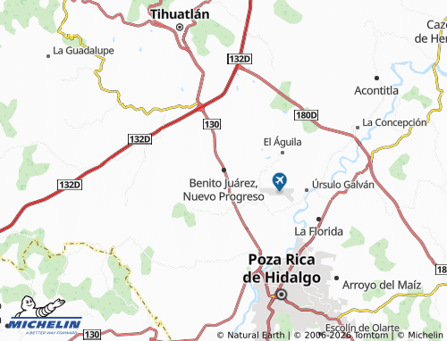 MICHELIN-Landkarte Benito Juárez, Nuevo Progreso - ViaMichelin