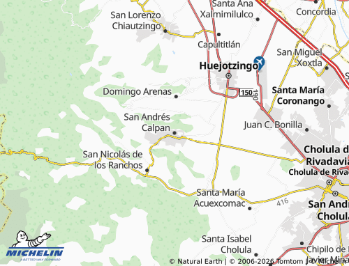 Mappa MICHELIN San Andrés Calpan - ViaMichelin