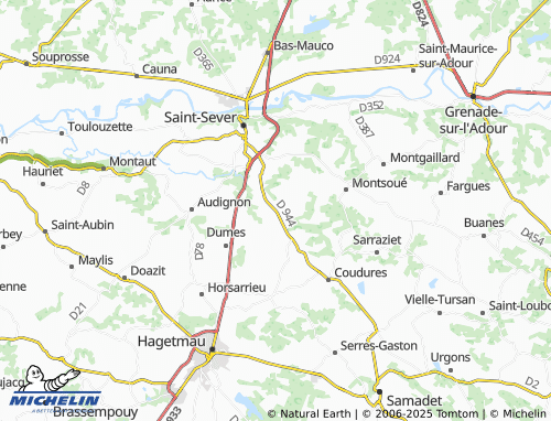 MICHELIN-Landkarte Eyres-Moncube - ViaMichelin