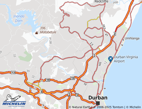 MICHELIN Kwa-Mashu K map - ViaMichelin