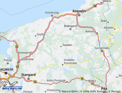 MICHELIN Świdwiński map - ViaMichelin