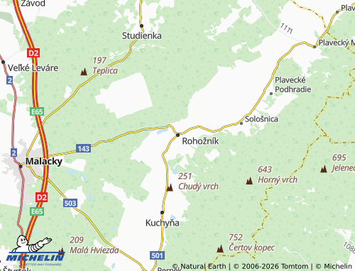 MICHELIN Rohožník map - ViaMichelin