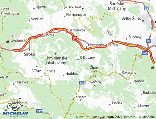 MICHELIN-Landkarte Krížovany - ViaMichelin