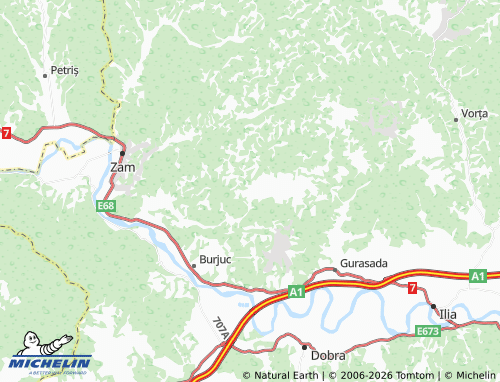 Mappa MICHELIN Brădățel - ViaMichelin