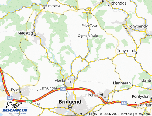 Mappa MICHELIN Llangeinor - ViaMichelin