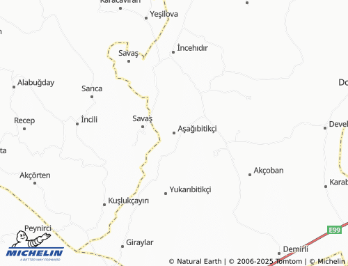 MICHELIN Aşağıbitikçi map - ViaMichelin