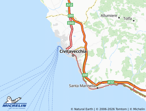MICHELIN-Landkarte Civitavecchia - ViaMichelin