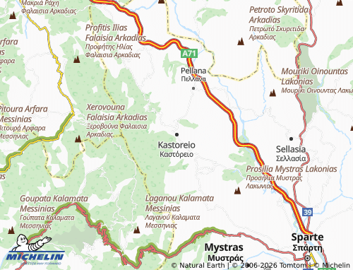 MICHELIN Kastoreio map - ViaMichelin