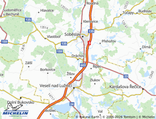 Mappa MICHELIN Dráchov - ViaMichelin