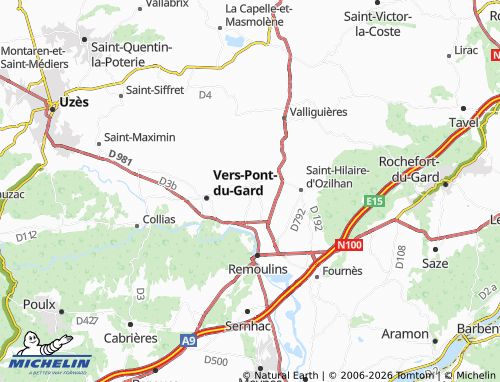 Mappa MICHELIN Castillon-du-Gard - ViaMichelin