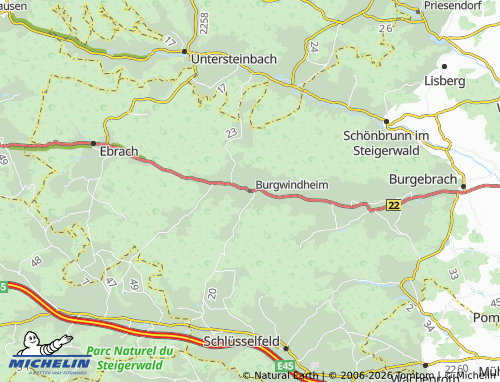 MICHELIN Burgwindheim map - ViaMichelin