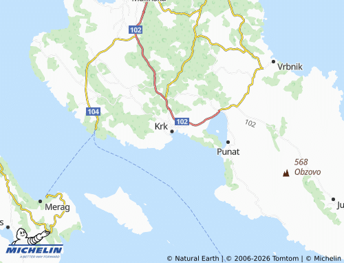 Mapa MICHELIN Krk - ViaMichelin