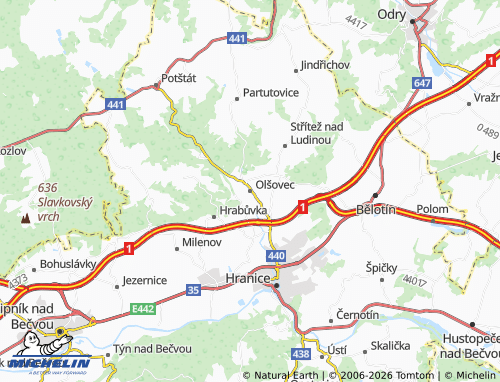 Kaart MICHELIN Olšovec - ViaMichelin