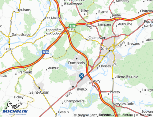MICHELIN Damparis map - ViaMichelin