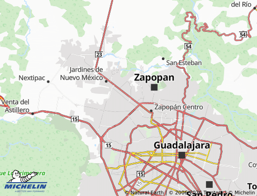 Mappa MICHELIN Parques de Zapopan - ViaMichelin