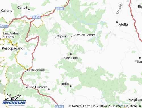 Carte MICHELIN San Fele - ViaMichelin