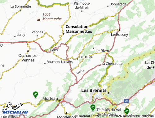Mappa MICHELIN Le Bélieu - ViaMichelin