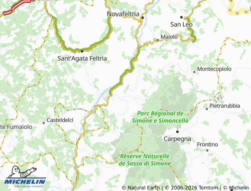Mappa MICHELIN Pennabilli - ViaMichelin