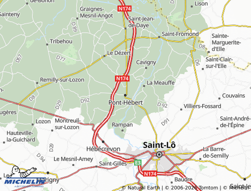 MICHELIN Pont-Hébert map - ViaMichelin