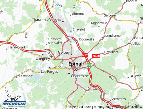 Mappa MICHELIN Golbey - ViaMichelin