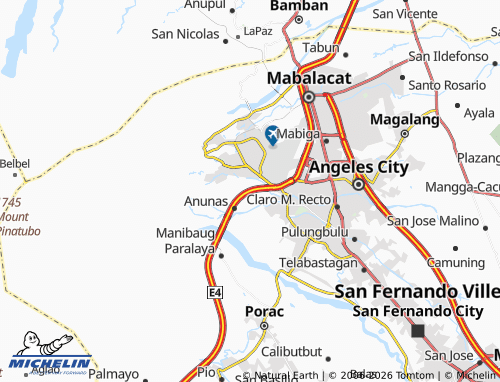 MICHELIN Sapangbato map - ViaMichelin