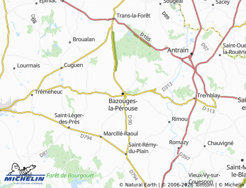 Mapa MICHELIN Bazouges-la-Pérouse - ViaMichelin