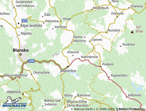 Mapa MICHELIN Krasová - ViaMichelin